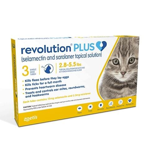 RX Revolution Plus for Cats (3 single dose tubes) 2.8-5.5lb