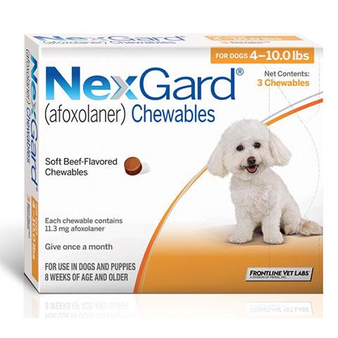 RX NexGard Chewable Tablets for Dogs 3 Treatments (4-10lbs)