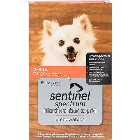 Sentinel Spectrum Chewable Tablets for Dogs, 6 treatments
