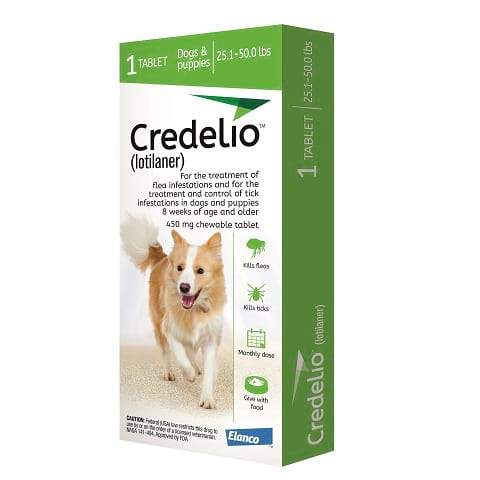 RX - Credelio (lotilaner) for Dogs 25.1 to 50.0 lbs - 1 Tablet