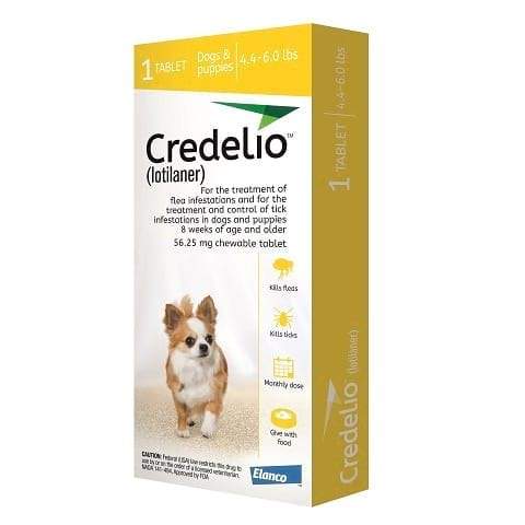 RX - Credelio (lotilaner) for Dogs 4.4 to 6.0 lbs - 1 Tablet