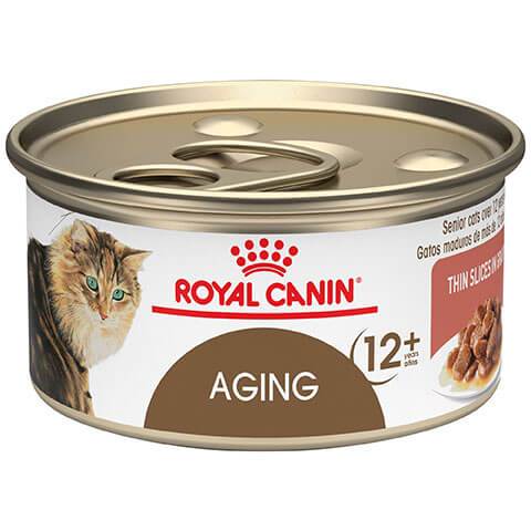 Royal Canin Feline Health Nutrition Aging 12+ Thin Slices In Gravy Canned Cat Food, 24/3 oz