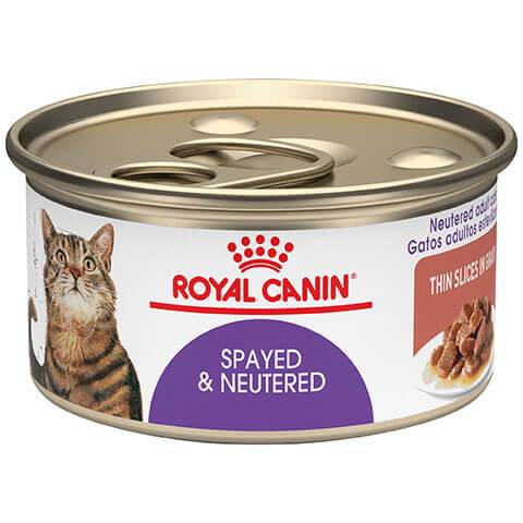 Royal Canin Feline Health Nutrition Spayed & Neutered Thin Slices In Gravy Canned Cat Food, 24/3 oz