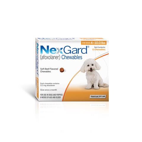 RX - NexGard Chewable Tablets for Dogs 6 Treatments - 4-10 lbs