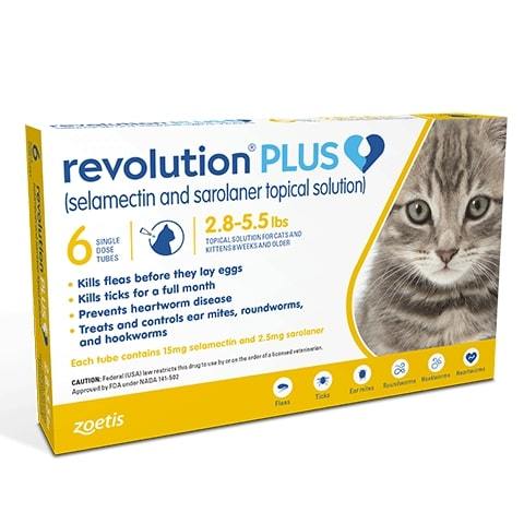 RX Revolution Plus for Cats (6 single dose tubes) 2.8-5.5lb