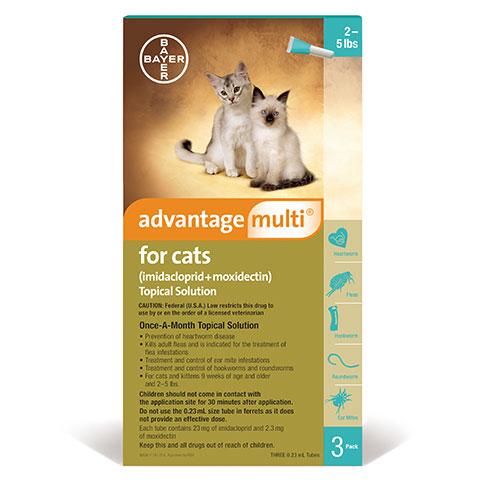 Advantage Multi Topical Solution for Cats, 2-5 lbs, 3 treatments