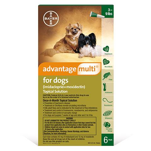 Advantage Multi Topical Solution for Dogs, 3 - 9 lbs, 6 treatments