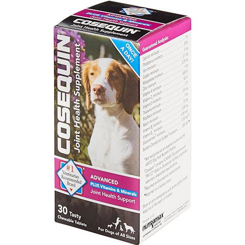 Nutramax Cosequin Advanced Strength Joint Health Plus Vitamins & Minerals Chewable Tablets Dog Supplement, 30 count