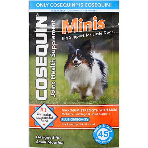 Nutramax Cosequin Maximum Strength with MSM Plus Omega-3's Mini Soft Chews Joint Health Small Dog Supplement, 45 count