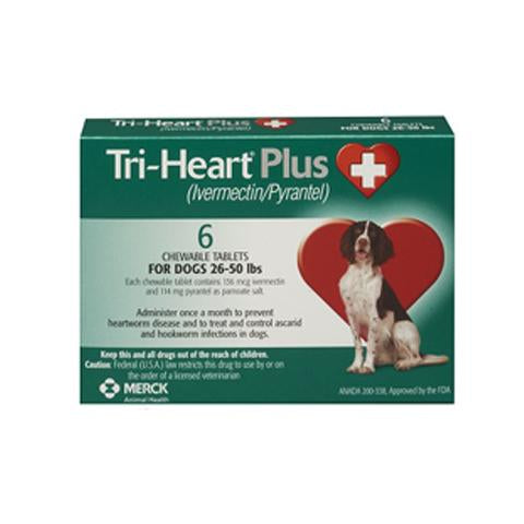 RX - Tri-Heart Plus for Dogs 26-50 lbs, 6 Treatments