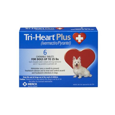 RX - Tri-Heart Plus for Dogs up to 25 lbs, 6 Treatments